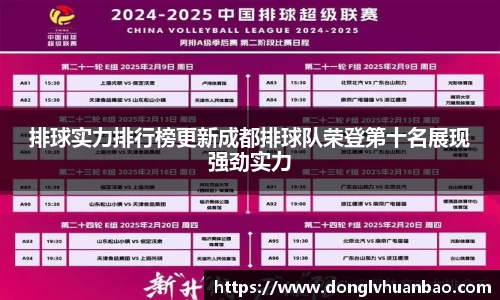 排球实力排行榜更新成都排球队荣登第十名展现强劲实力