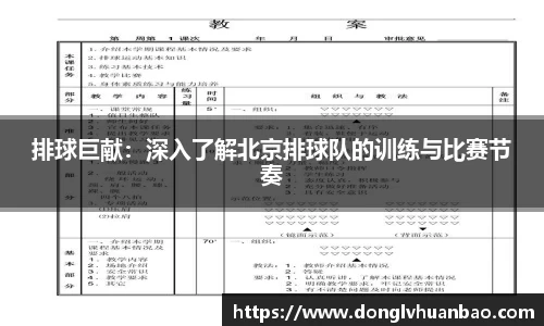 排球巨献：深入了解北京排球队的训练与比赛节奏