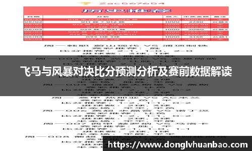 飞马与风暴对决比分预测分析及赛前数据解读