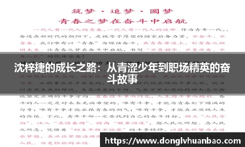 沈梓捷的成长之路：从青涩少年到职场精英的奋斗故事